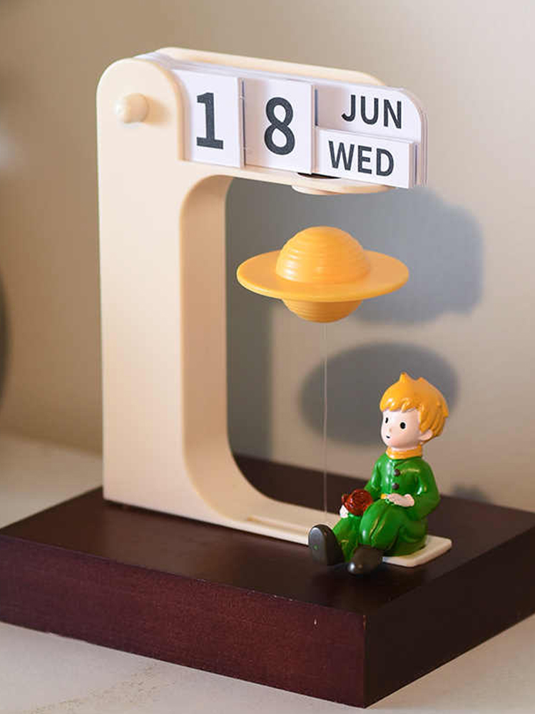 Office Tech Gadgets - 磁気浮上惑星ヒーリング千年カレンダーデスクトップオーナメントカスタマイズ可能な木製高級子供の日ギフト