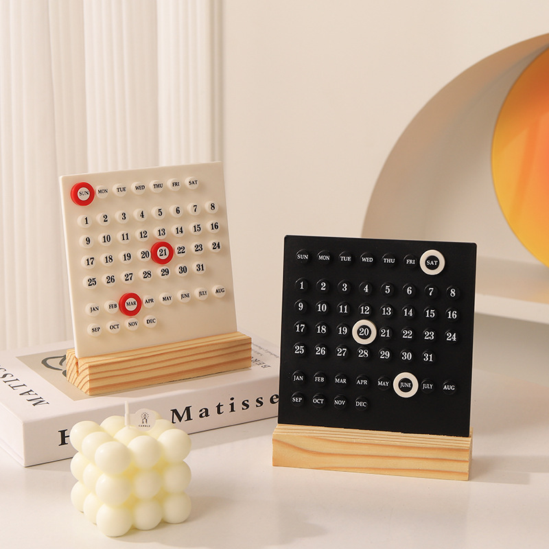 Office Tech Gadgets - 手作りのアクリル木製カレンダー、DIY家の装飾デジタル、オフィスデスクトップ