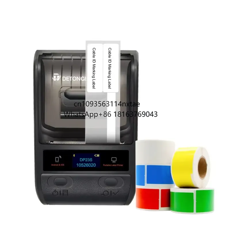 Label Printer Thermal - 2026年注目！Detonger DP23S DP230S ハンドヘルドポケット型Android IOSインクレスバーコードQRコードサーマルプリンターケーブルラベルプリンター
