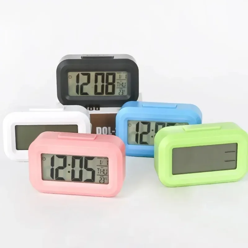 Office Tech Gadgets - LEDデジタル目覚まし時計 バックライト データ時刻 カレンダー デスクトップ 多機能