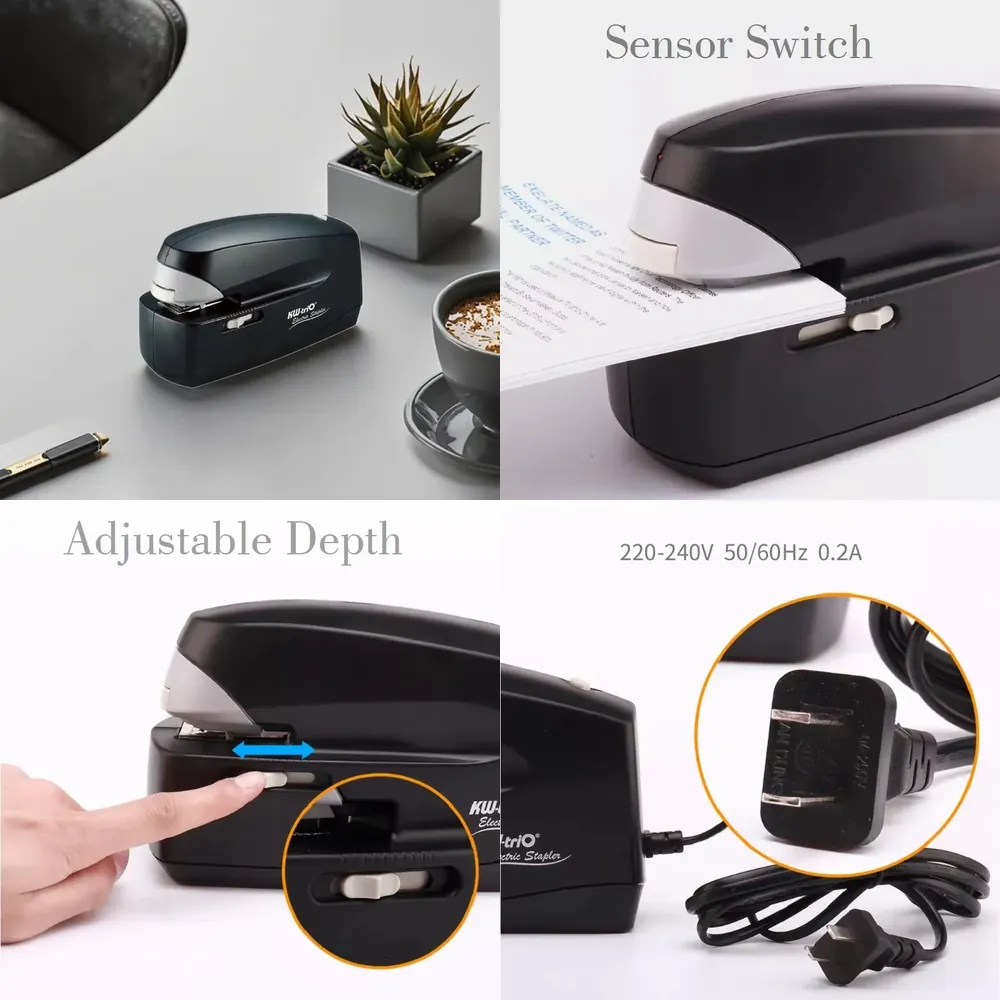 Electric Stapler Heavy - 220Vポータブルインテリジェント誘導式電動ステープラー、ヘビーデューティー、省力、5990自動、耐久性のあるプラスチック製