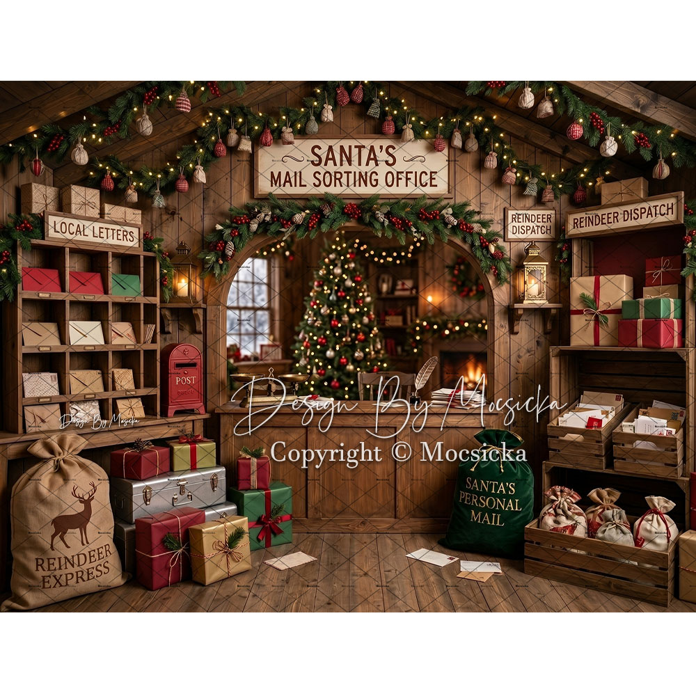 モシッカ クリスマス郵便局背景幕 写真撮影用ランタンギフト  - Office Tech Background のレビューと価格