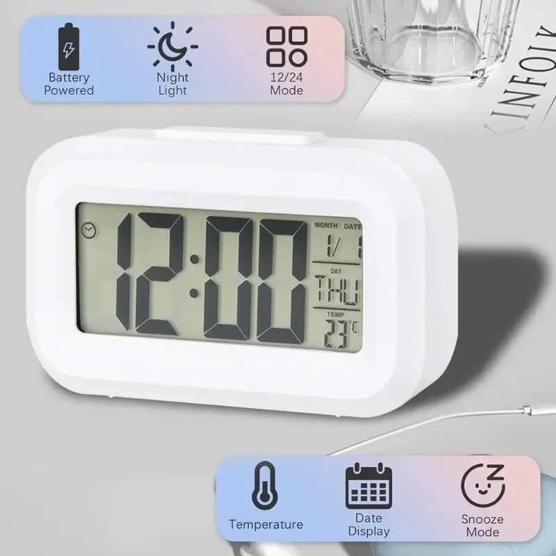 LEDデジタル目覚まし時計 バックライト データ時刻 カレン - Office Tech Gadgets のレビューと価格