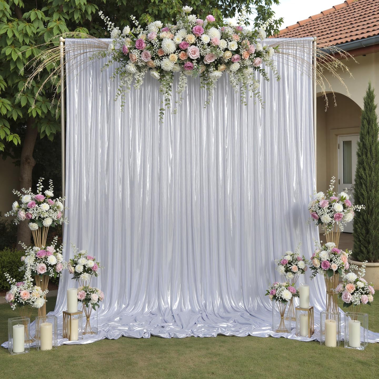 5x10フィート レーザーバックドロップカーテン グリッター - Office Tech Background のレビューと価格