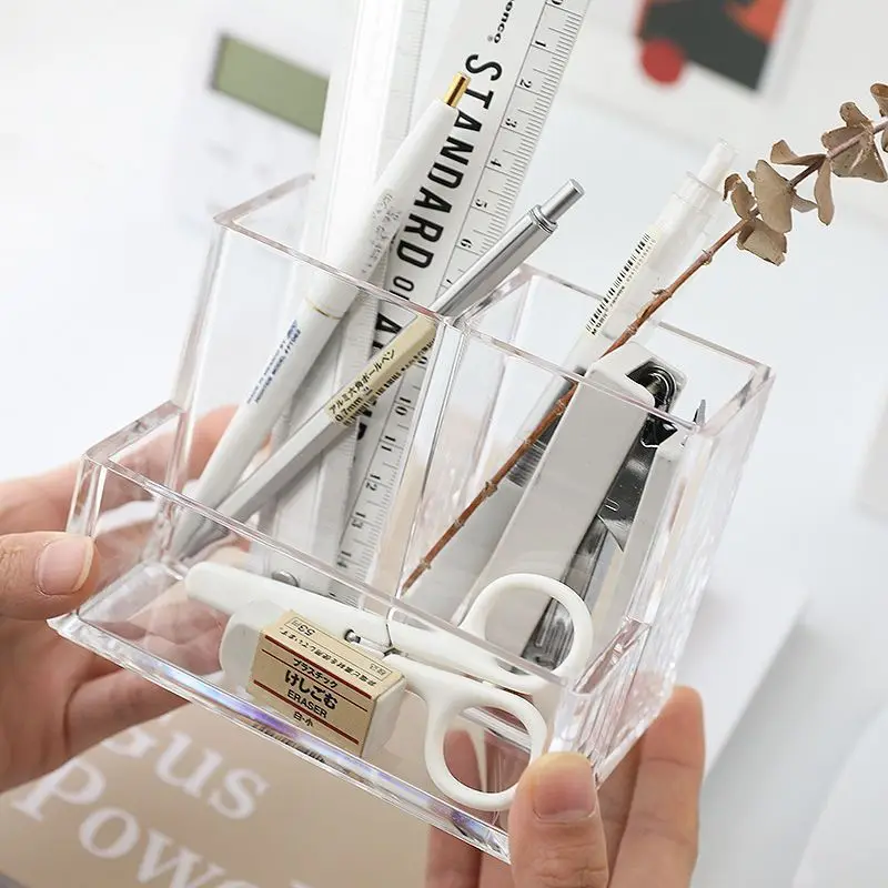 学生,オフィス,デスクトップ用の3つの透明なアクリル収納コン - Home Office Tech Gadgets のレビューと価格