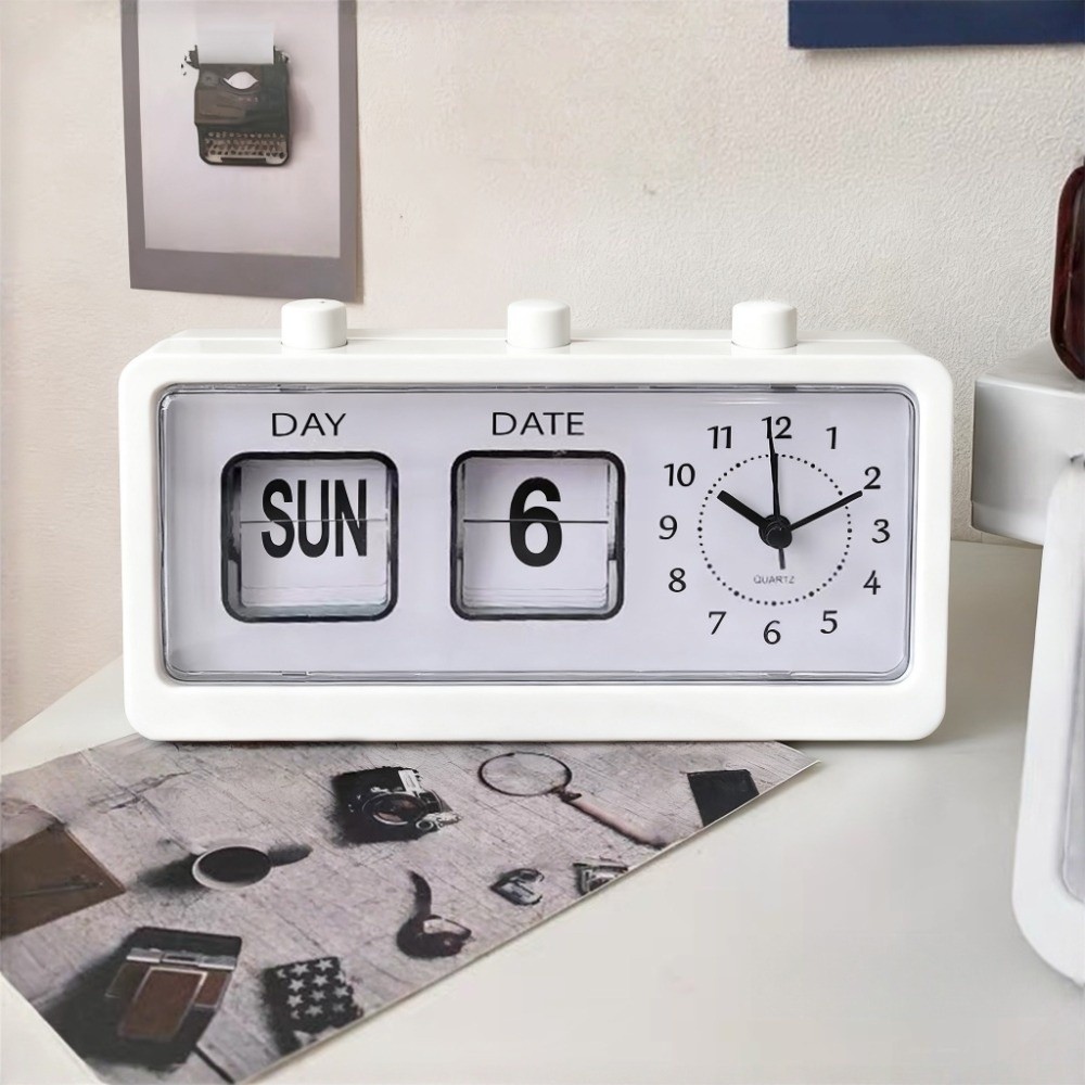 電子マニュアルページめくりカレンダー時計ヴィンテージデスクト - Office Tech Gadgets のレビューと価格