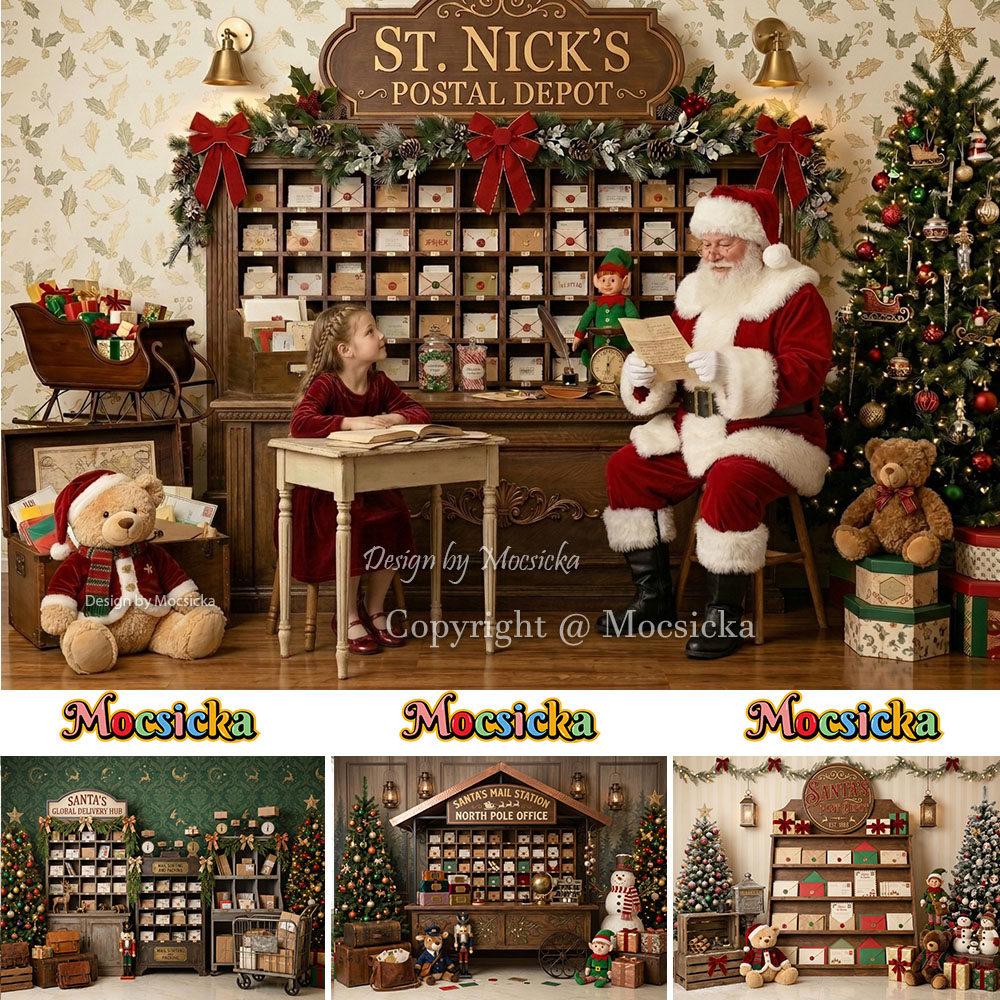 Mocsicka クリスマス北極郵便局背景写真撮影サンタ郵便 - Office Tech Background のレビューと価格