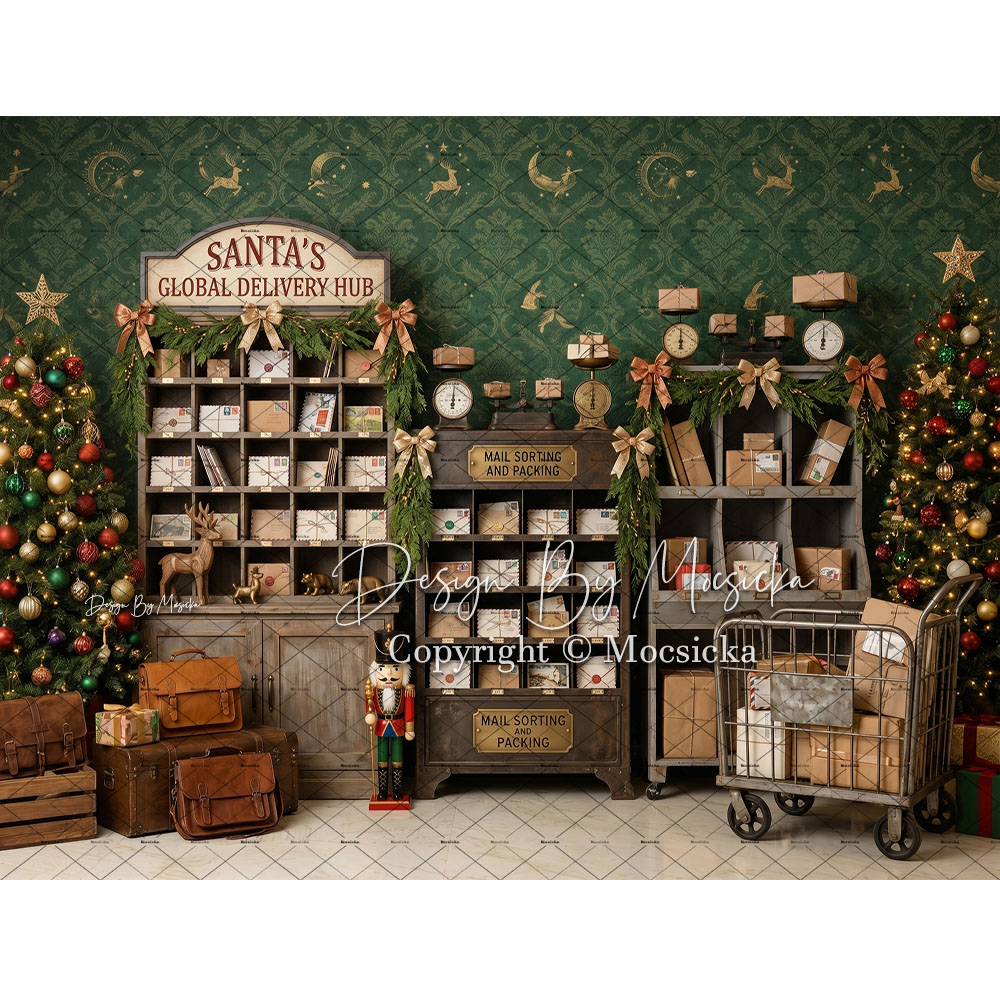 Mocsicka クリスマス北極郵便局背景写真撮影サンタ郵便 - Office Tech Background のレビューと価格