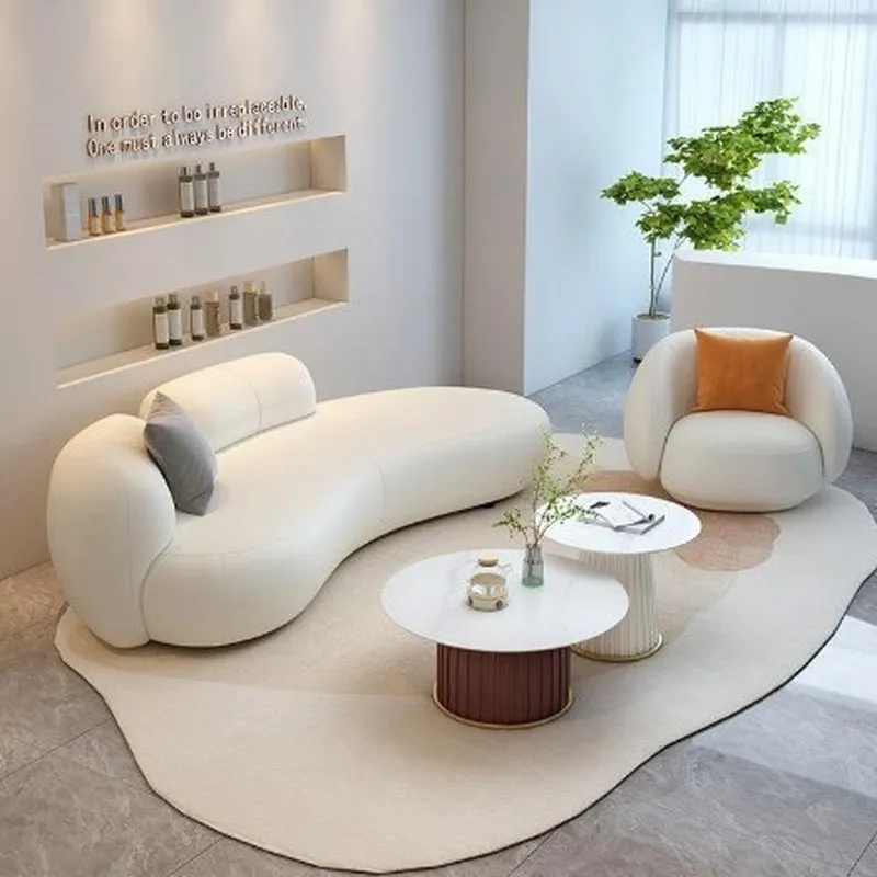 北欧風ホワイトテックファブリックソファ コンパクトラグジュア - Tech Office Reception のレビューと価格